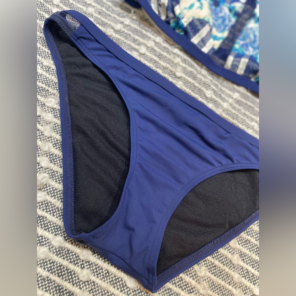 BCBGeneration Blue Patterned Halter Bikini Set - Picture 6 of 16